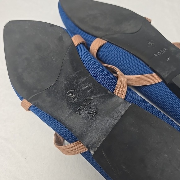 Vivaia Women's Elle Slip On Pointed-Toe Mules Size 39 EU 8 US Blue Brown - Picture 7 of 7